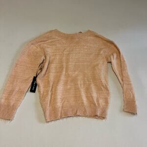 Doe & Rae Put a Bow on in It light pink sweater S